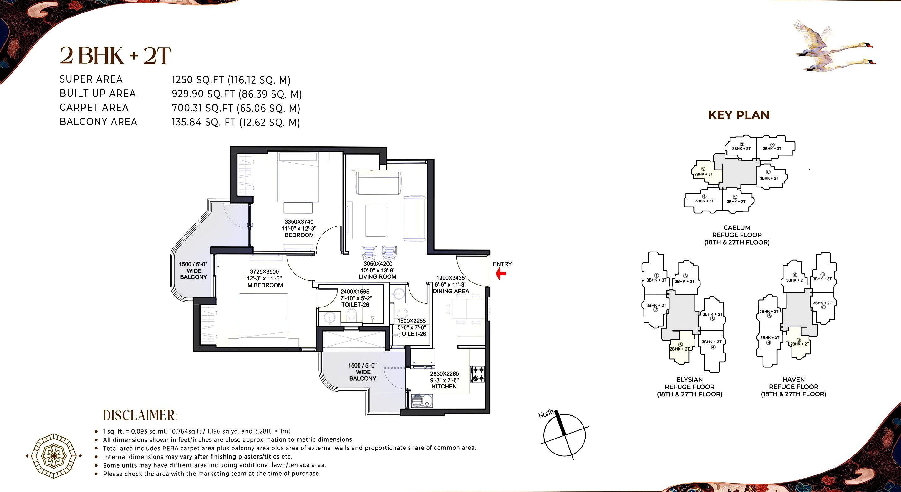 2 BHK Floor Plan