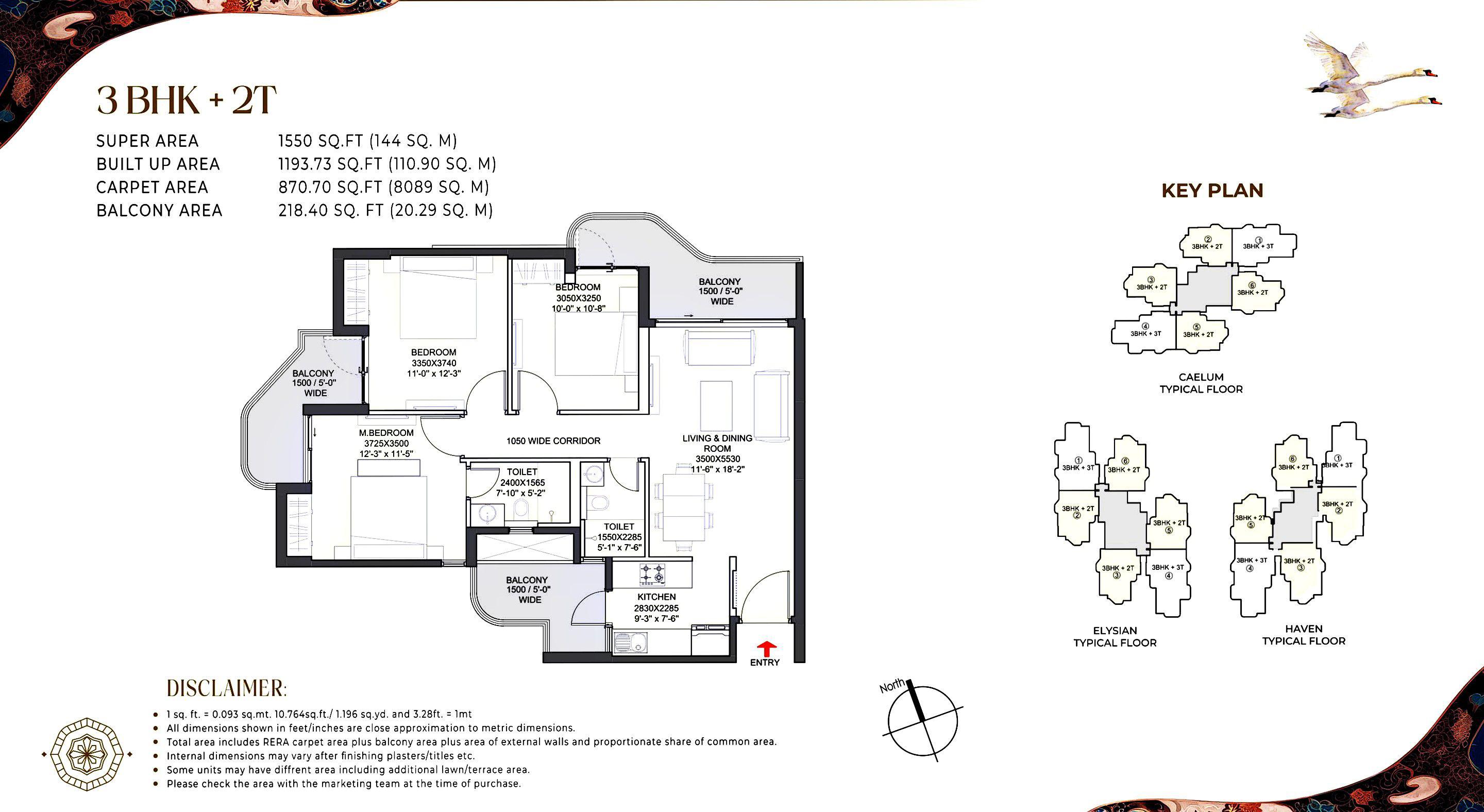 3 BHK Floor Plan